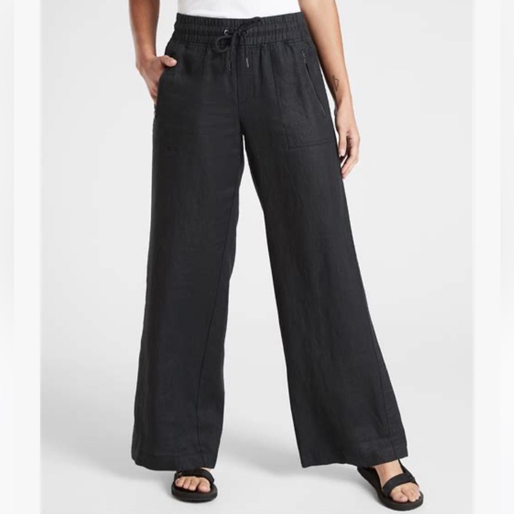 ATHLETA CABO LINEN WIDE LEG PANT - Size: 14
